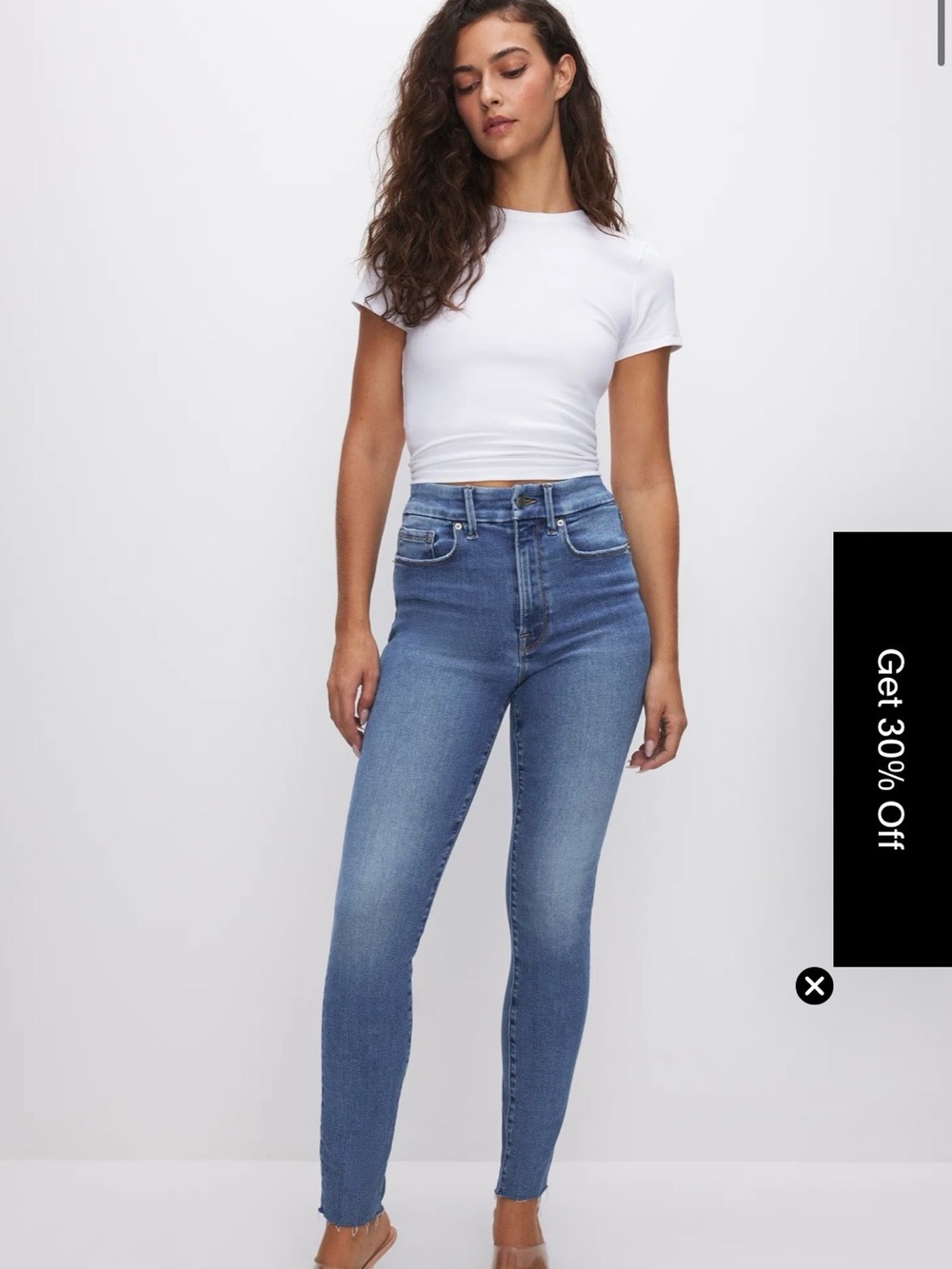 Good American High-Rise Slim Fit Blue Jeans